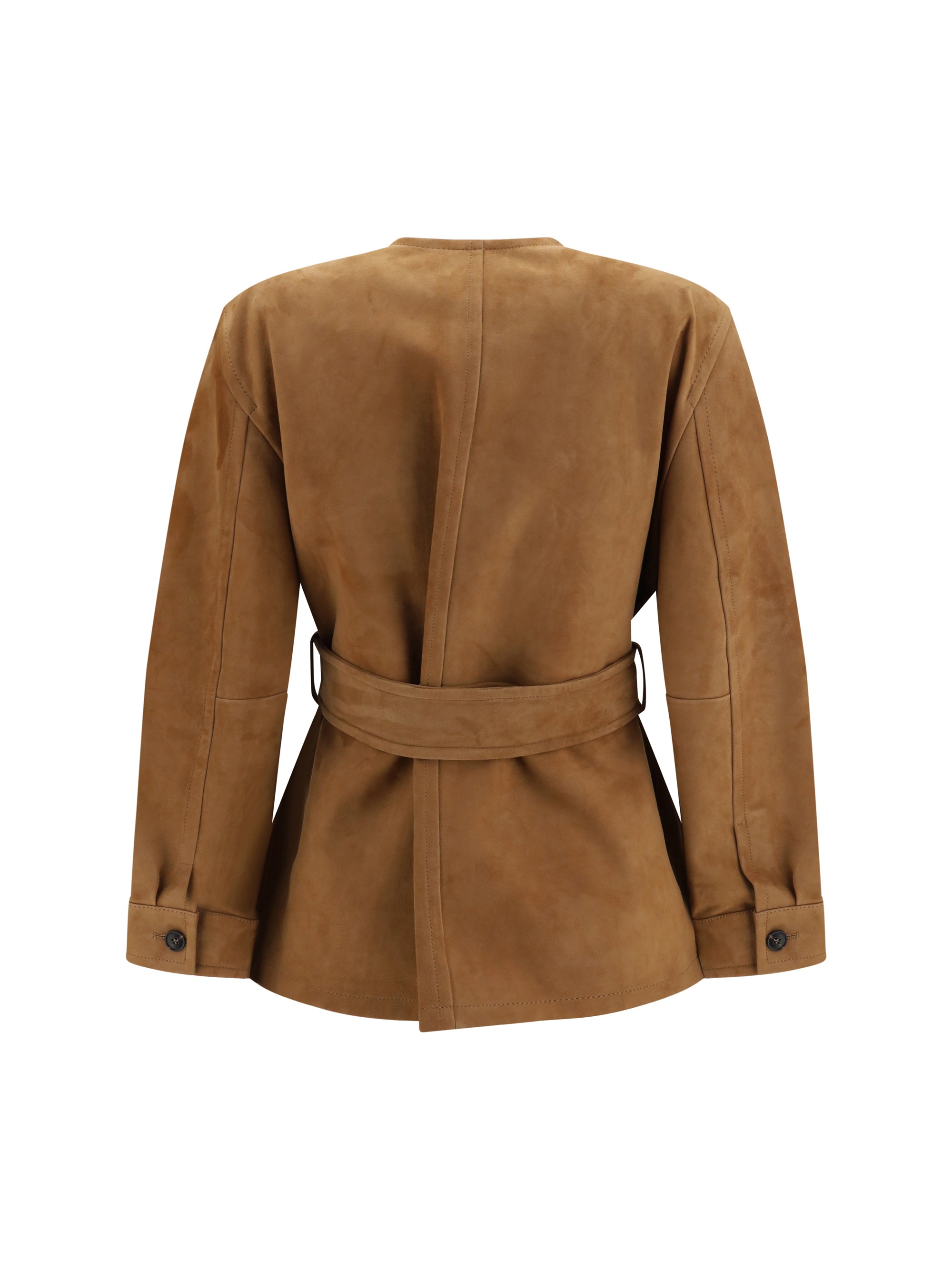 suede leather jacket with belt