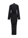 wrap draped long dress