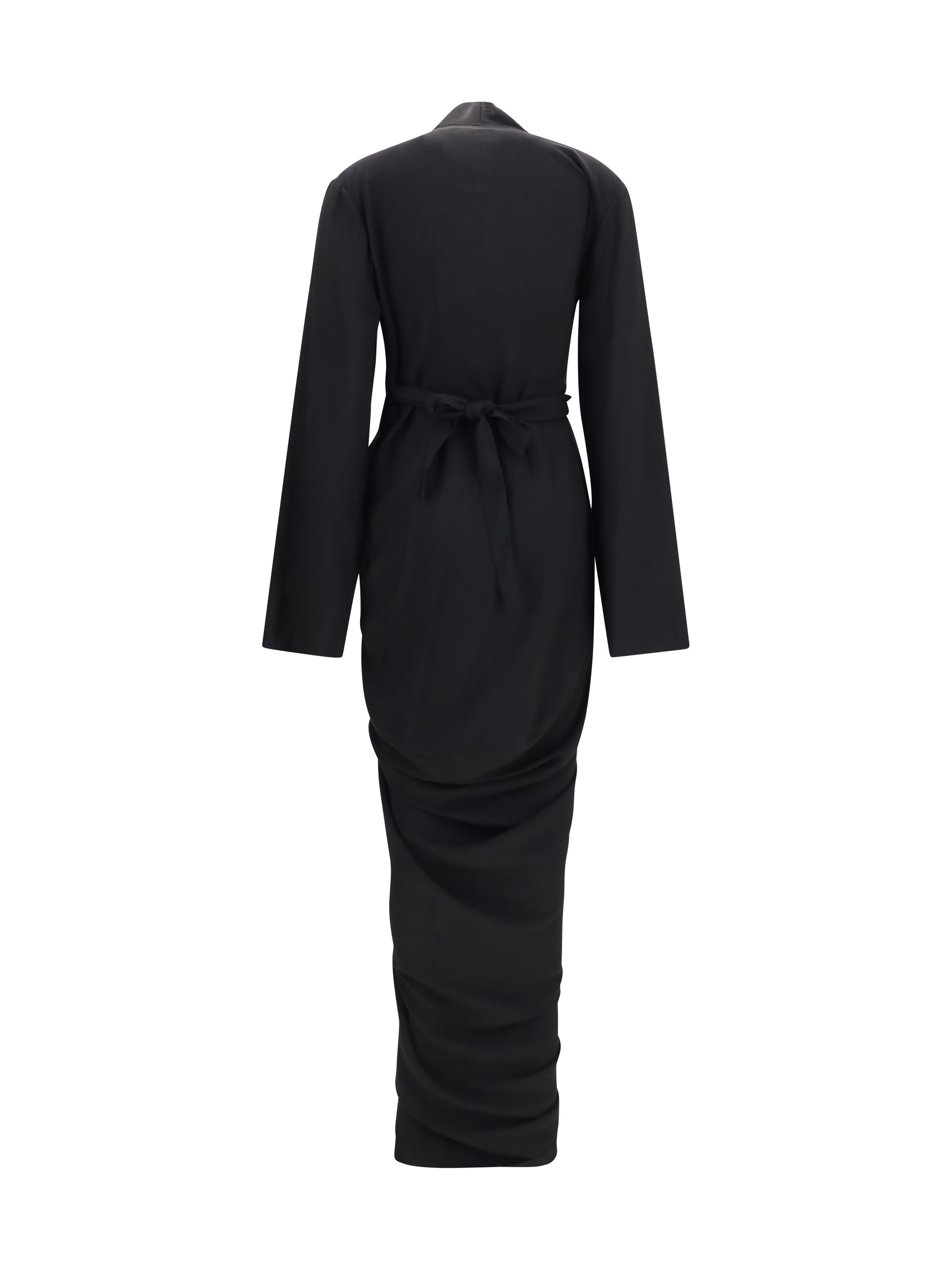 wrap draped long dress
