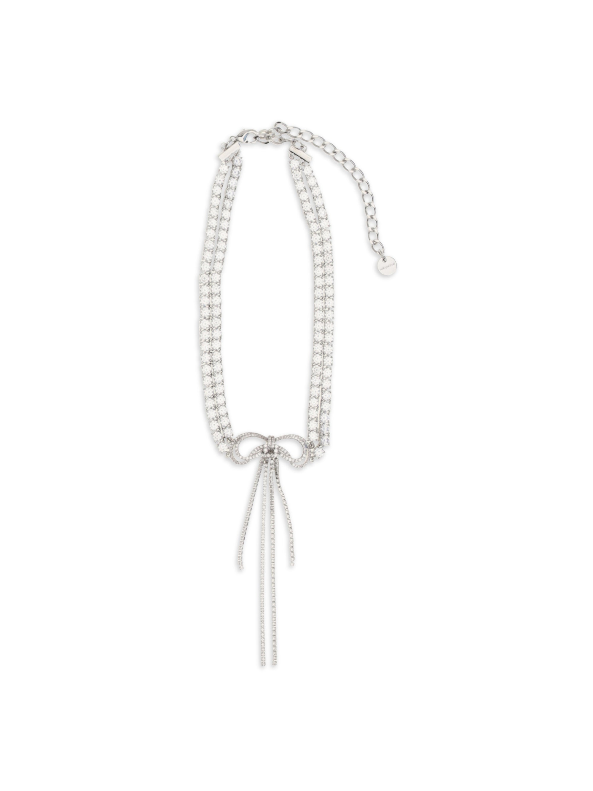 crystal double bow choker