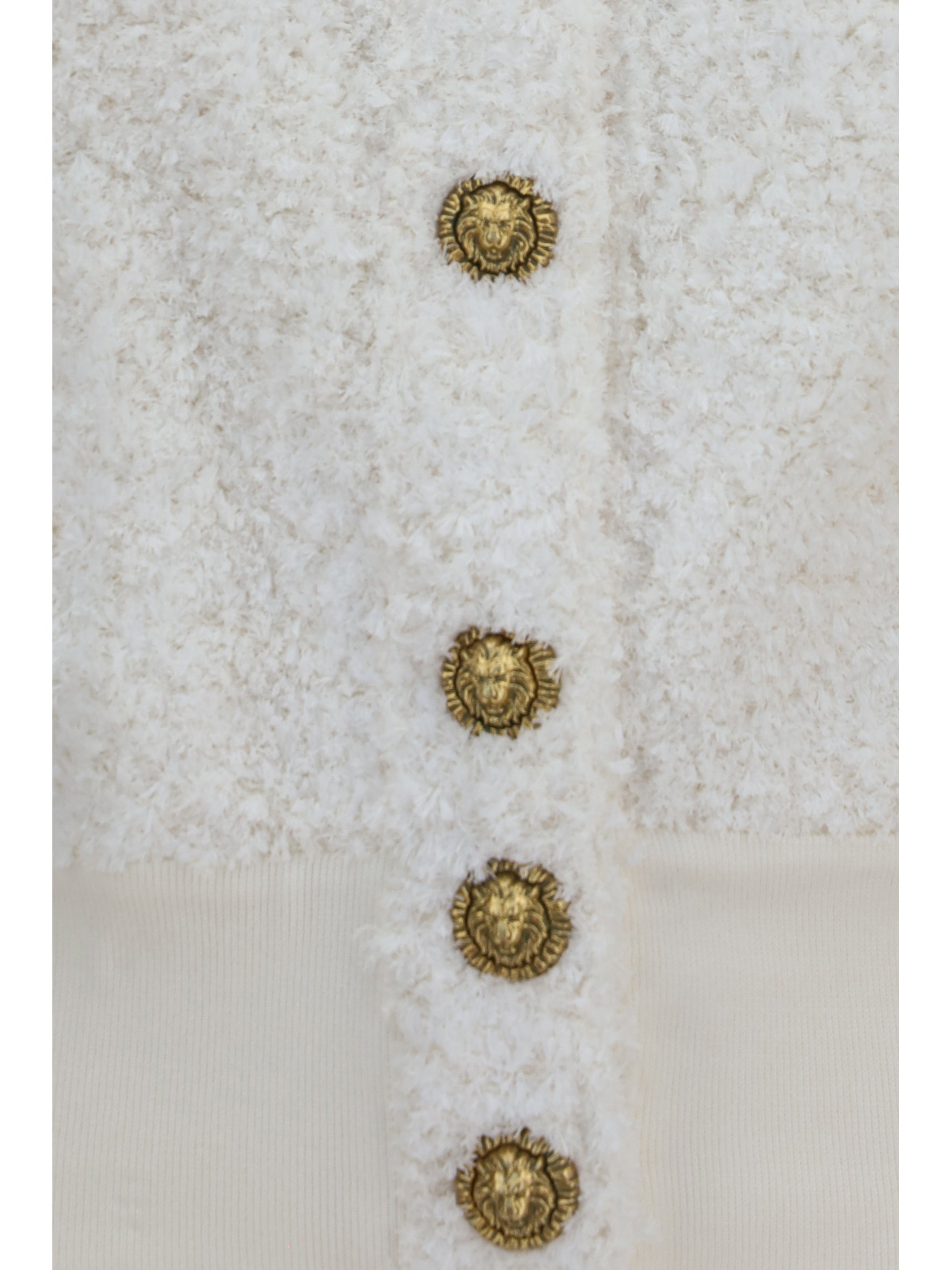 tweed bomber jacket with lion-head buttons