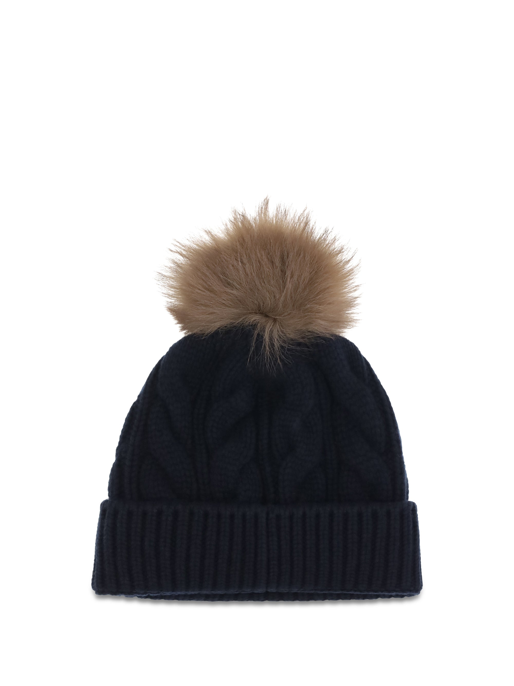 pom-pom wool and cashmere beanie