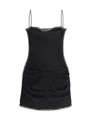 corset dress with lace neckline