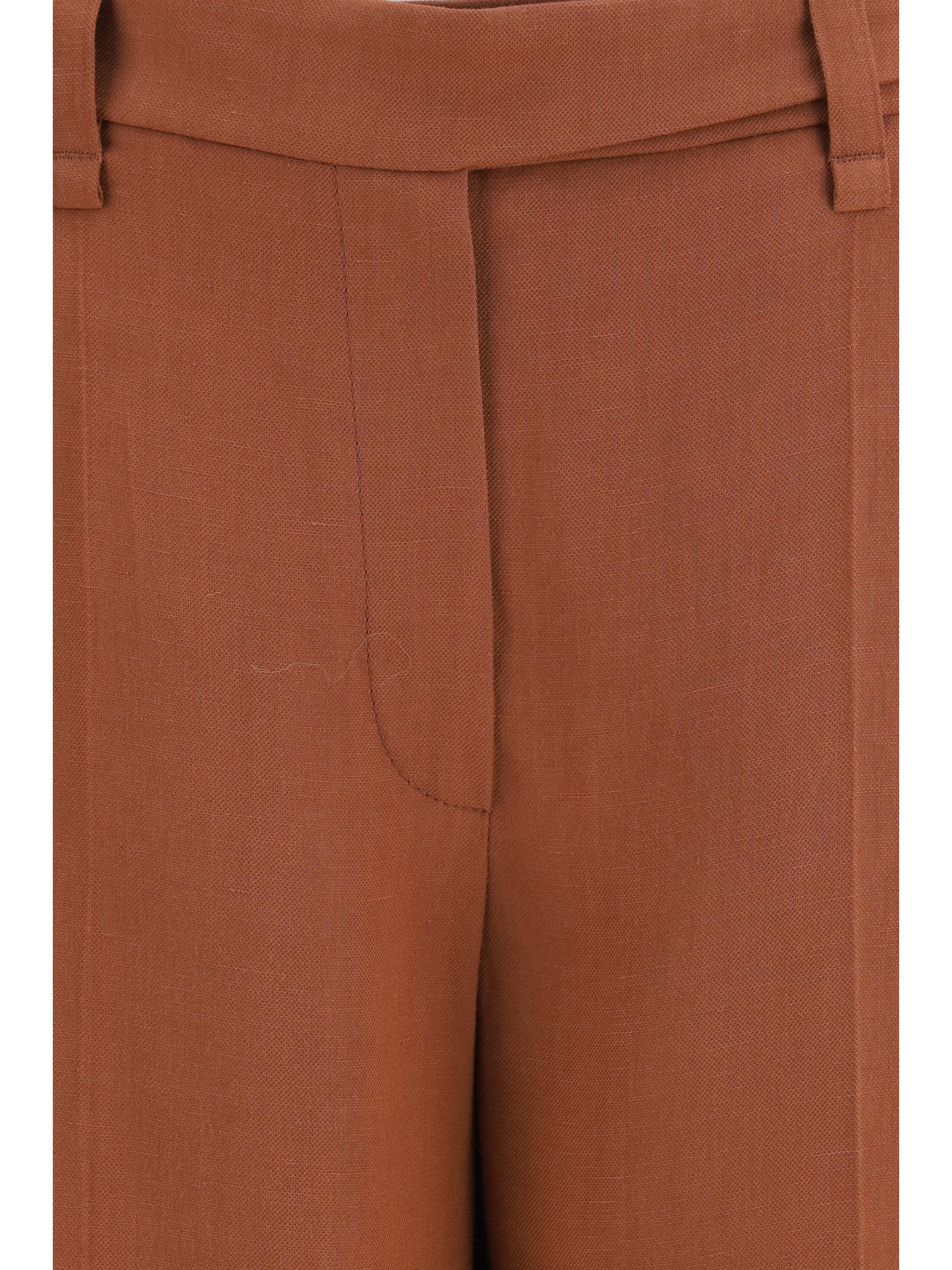 cigarette pants in fluid viscose and linen twill