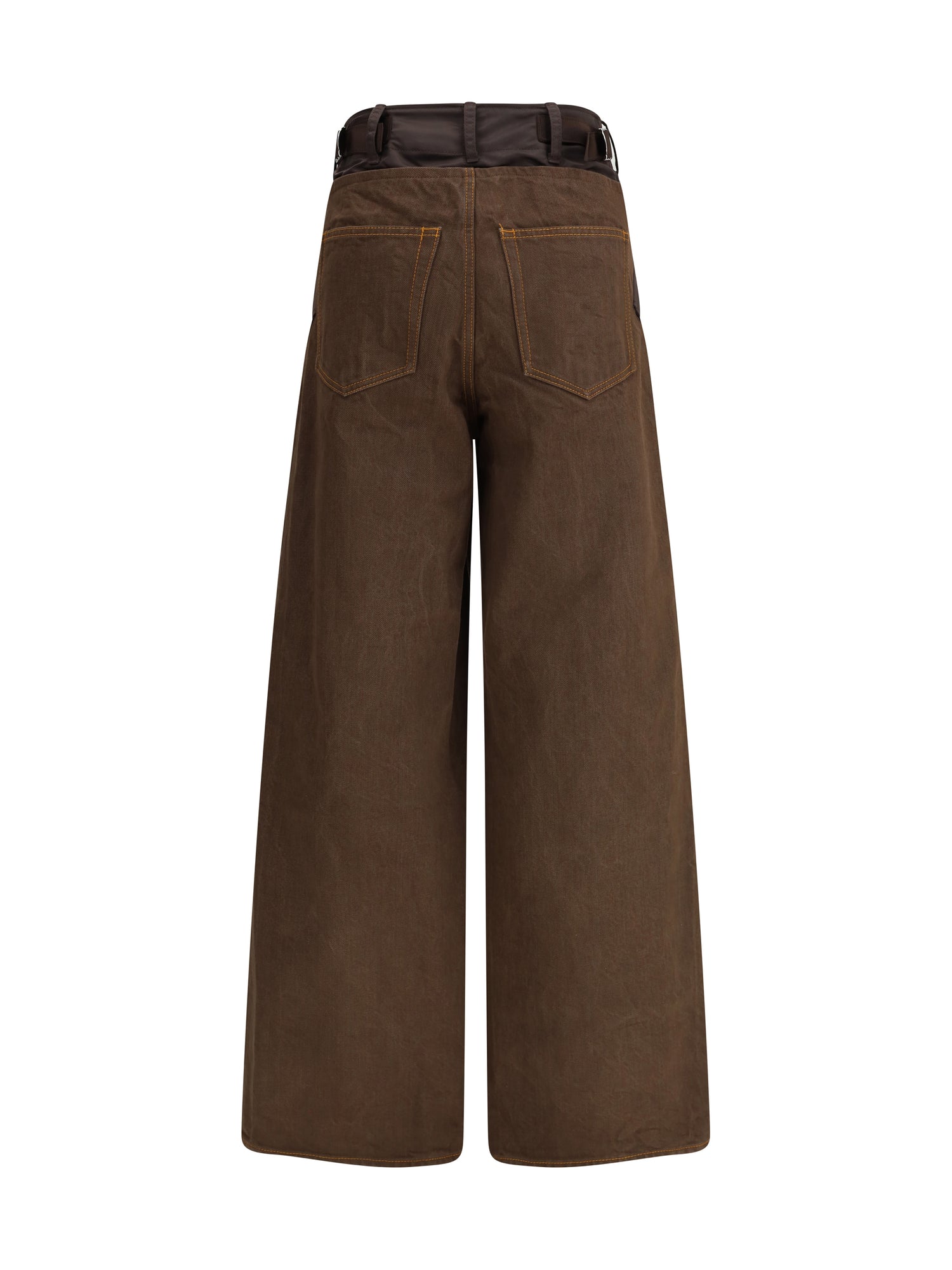 SACAI 0  nylon and denim jeans