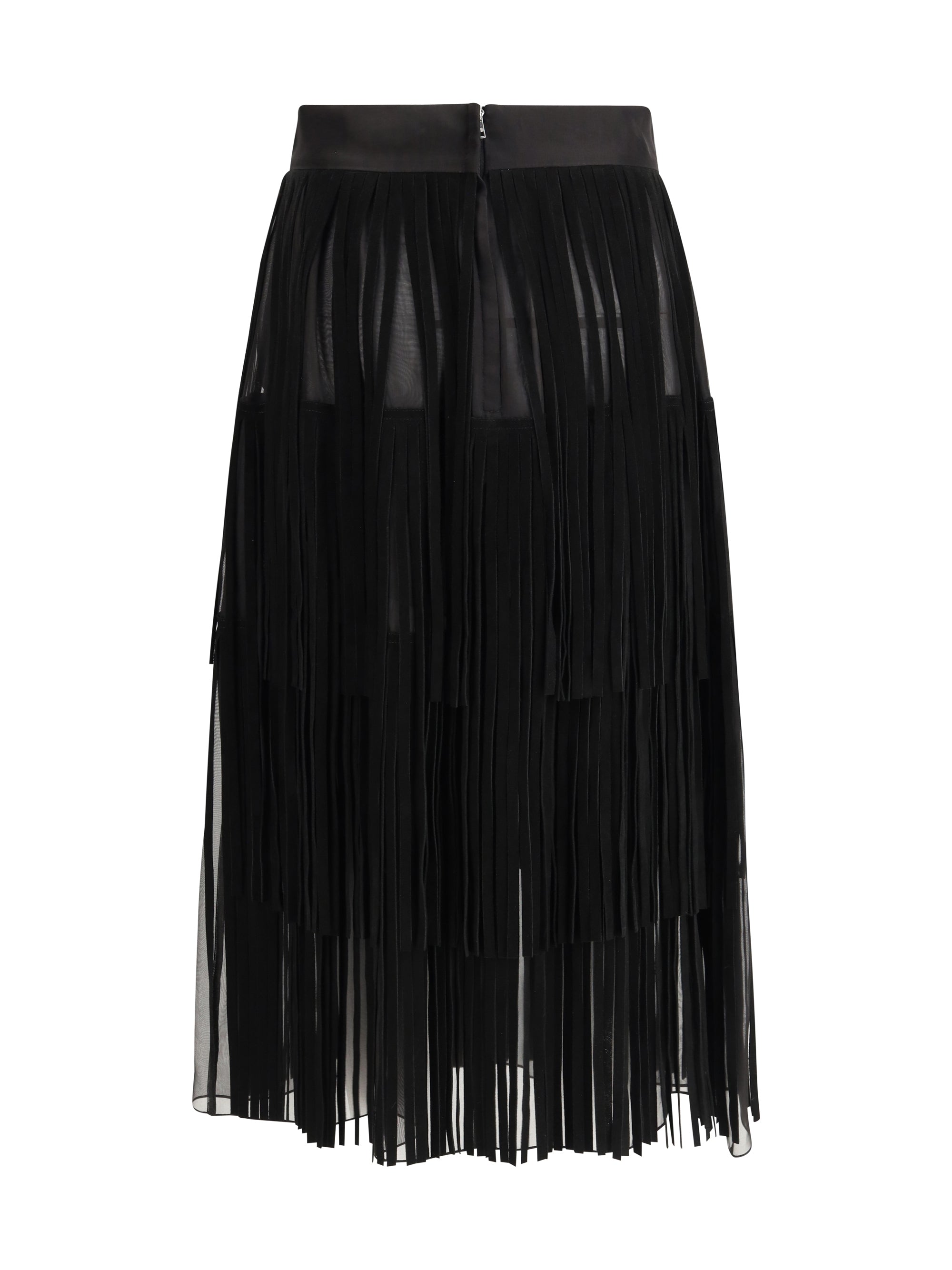 DOLCE &amp; GABBANA 40 organza skirt with fringes