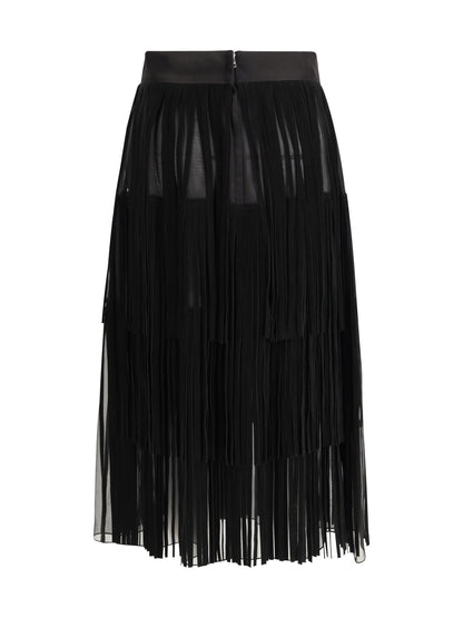 DOLCE &amp; GABBANA 40 organza skirt with fringes