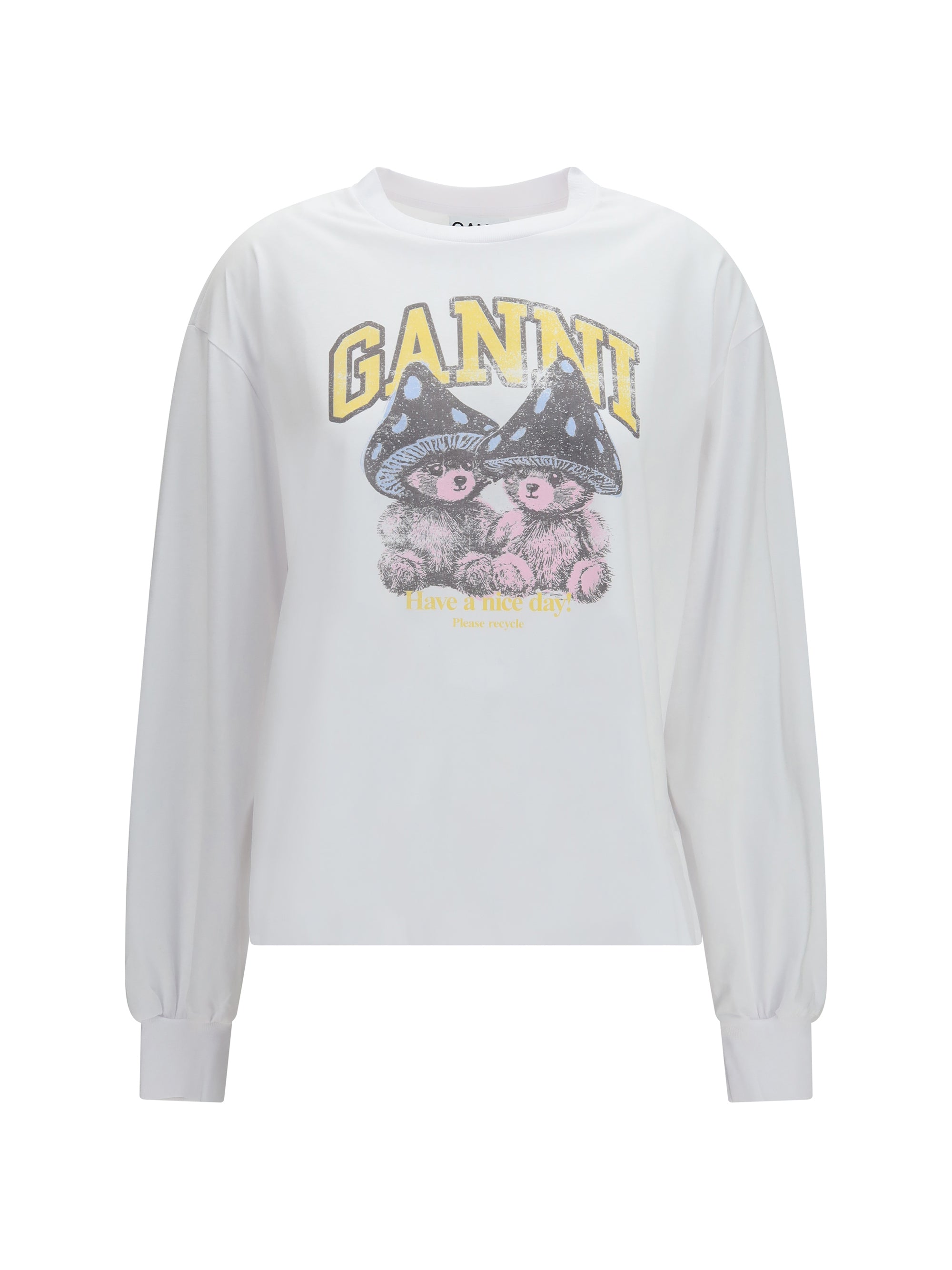 teddy mushroom long-sleeve cotton t-shirt