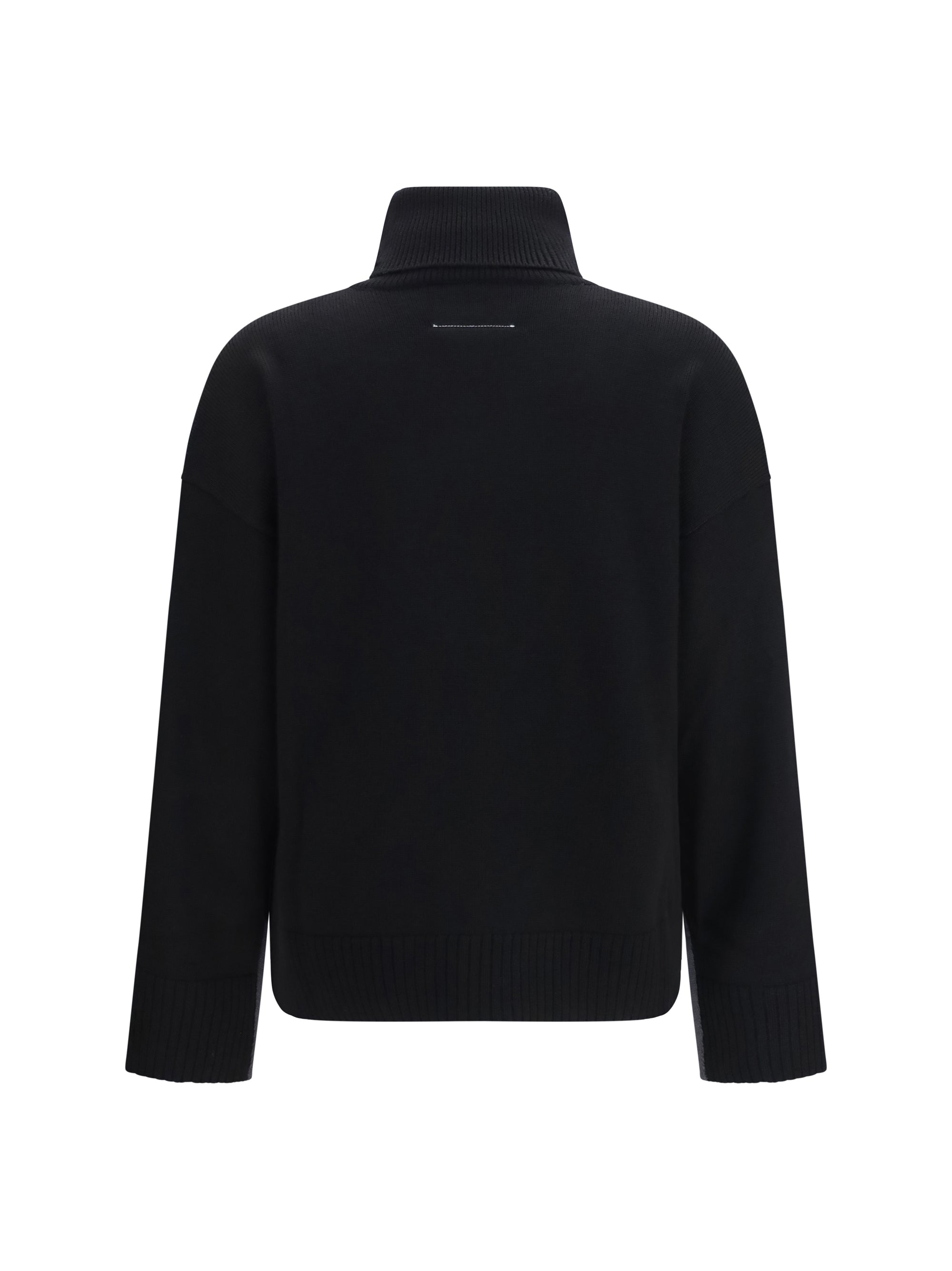 two-tone high-neck sweater
