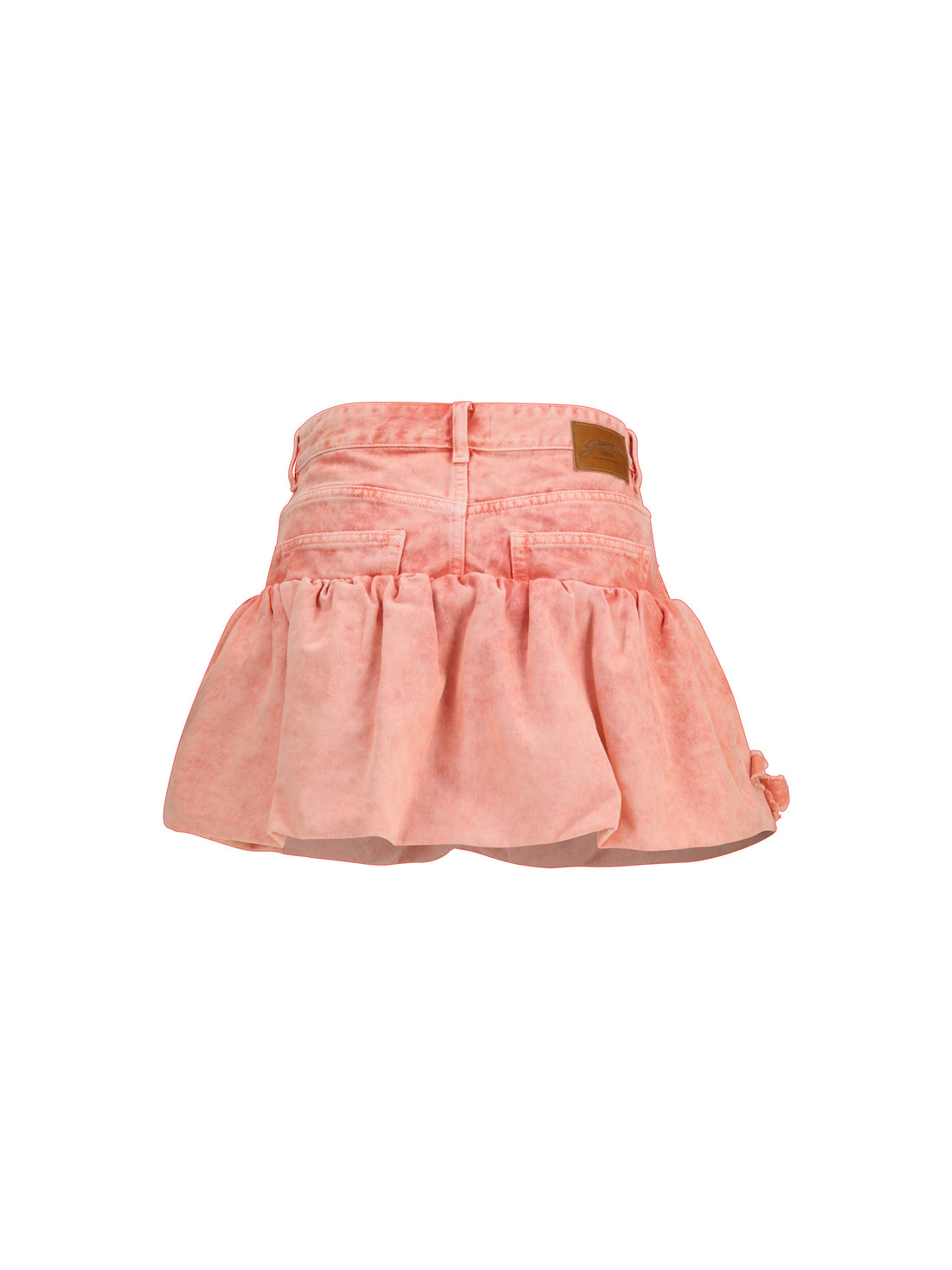 GANNI 36 mini bubble skirt in denim with appliqué roses