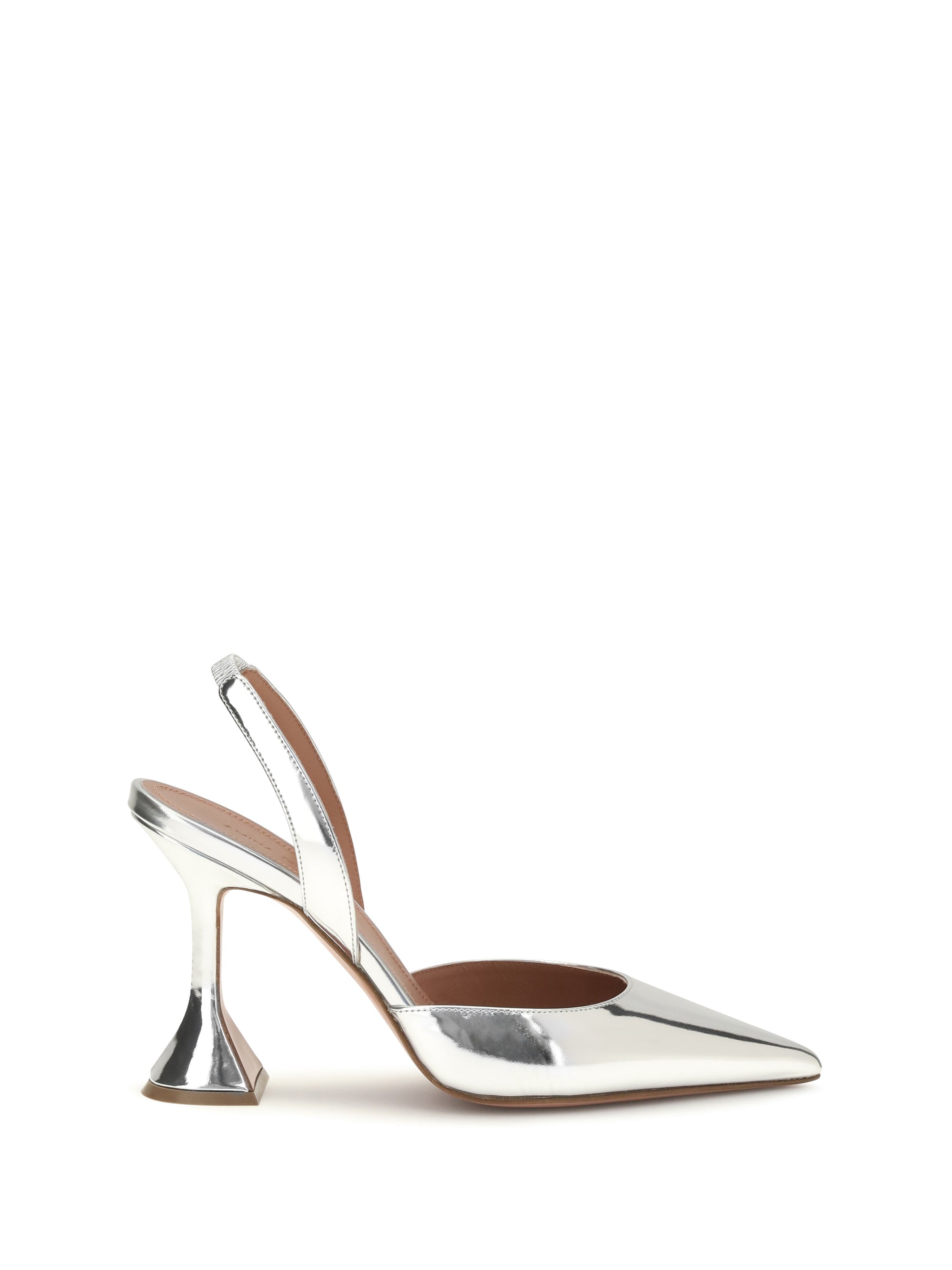 holli mirror-finish slingback pumps
