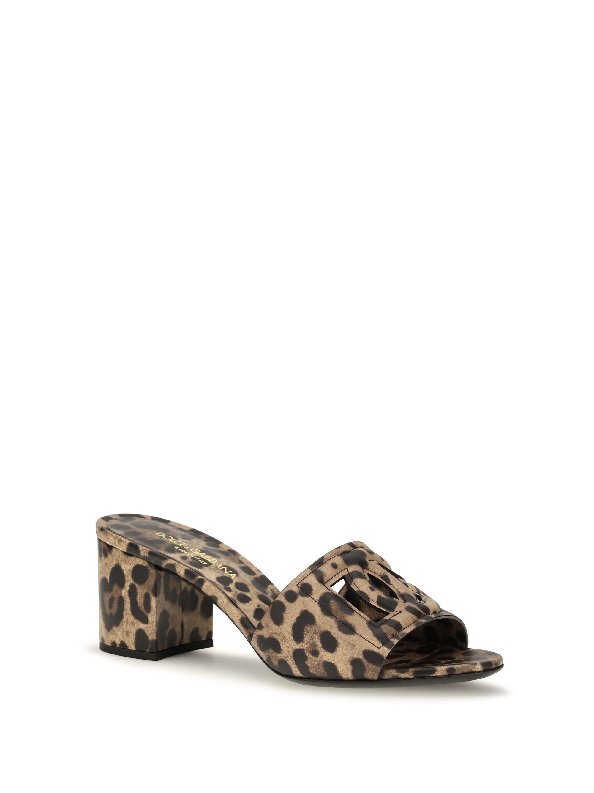 leopard print leather mules
