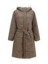 long padded coat with belt