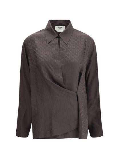 FENDI 40 silk jacquard shirt 