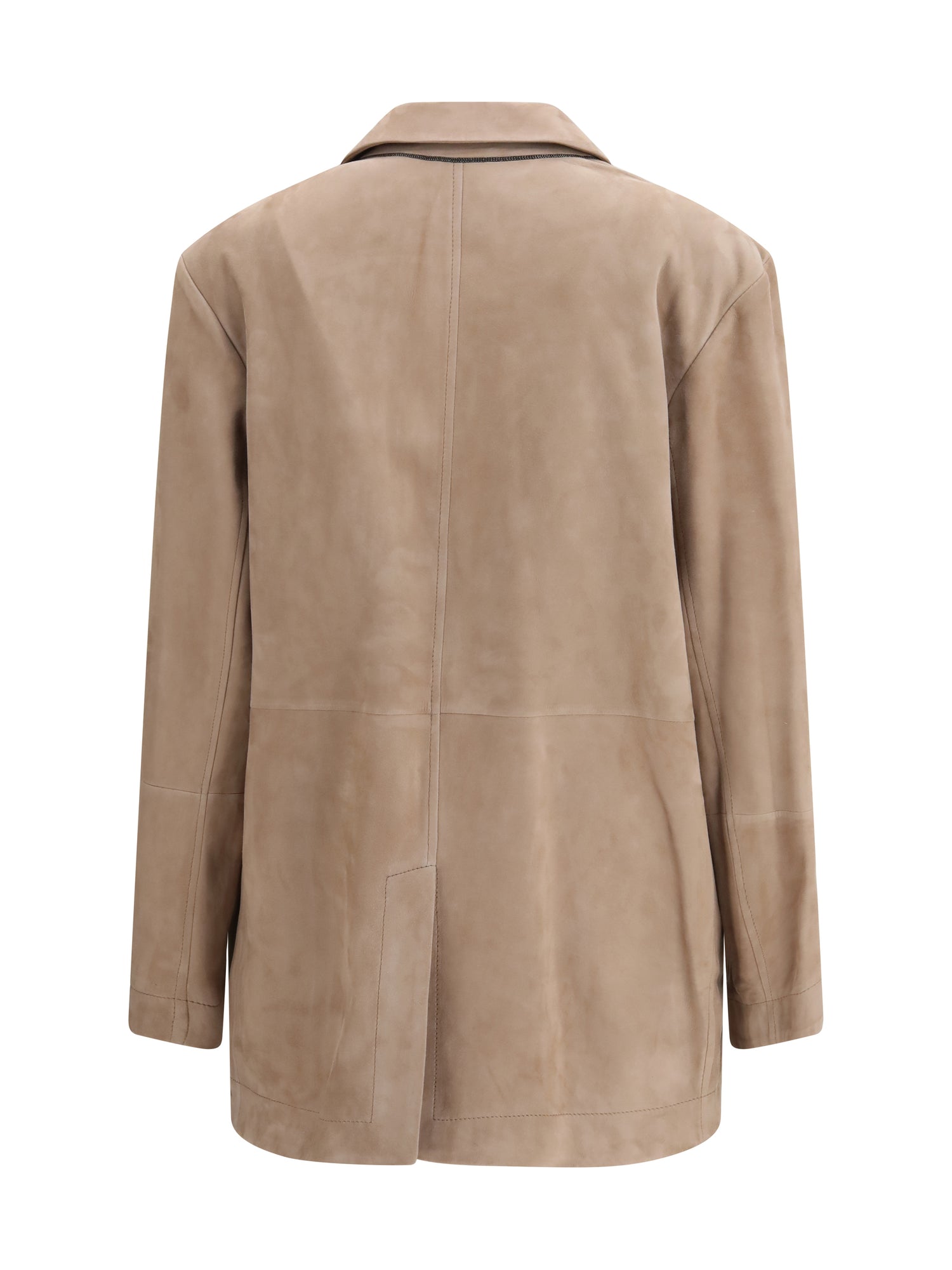 BRUNELLO CUCINELLI 42 suede jacket with monile