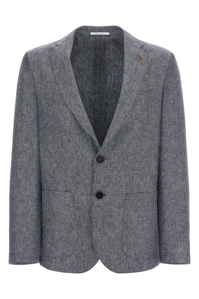 brera single-breasted blazer in linen blend