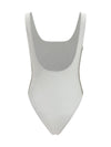 one-piece swimsuit with check trim