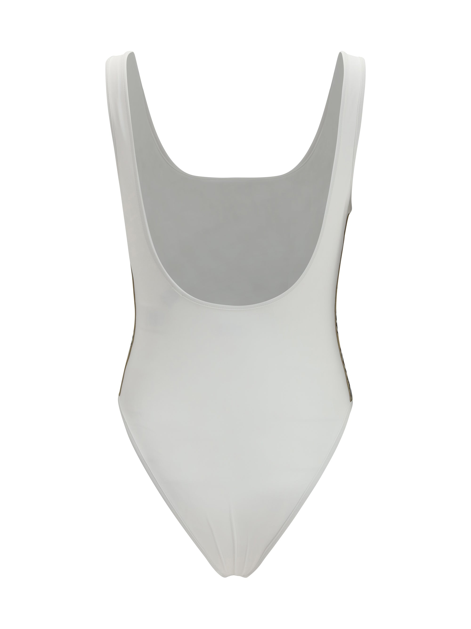 one-piece swimsuit with check trim