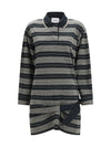 isea striped cotton belted polo mini dress