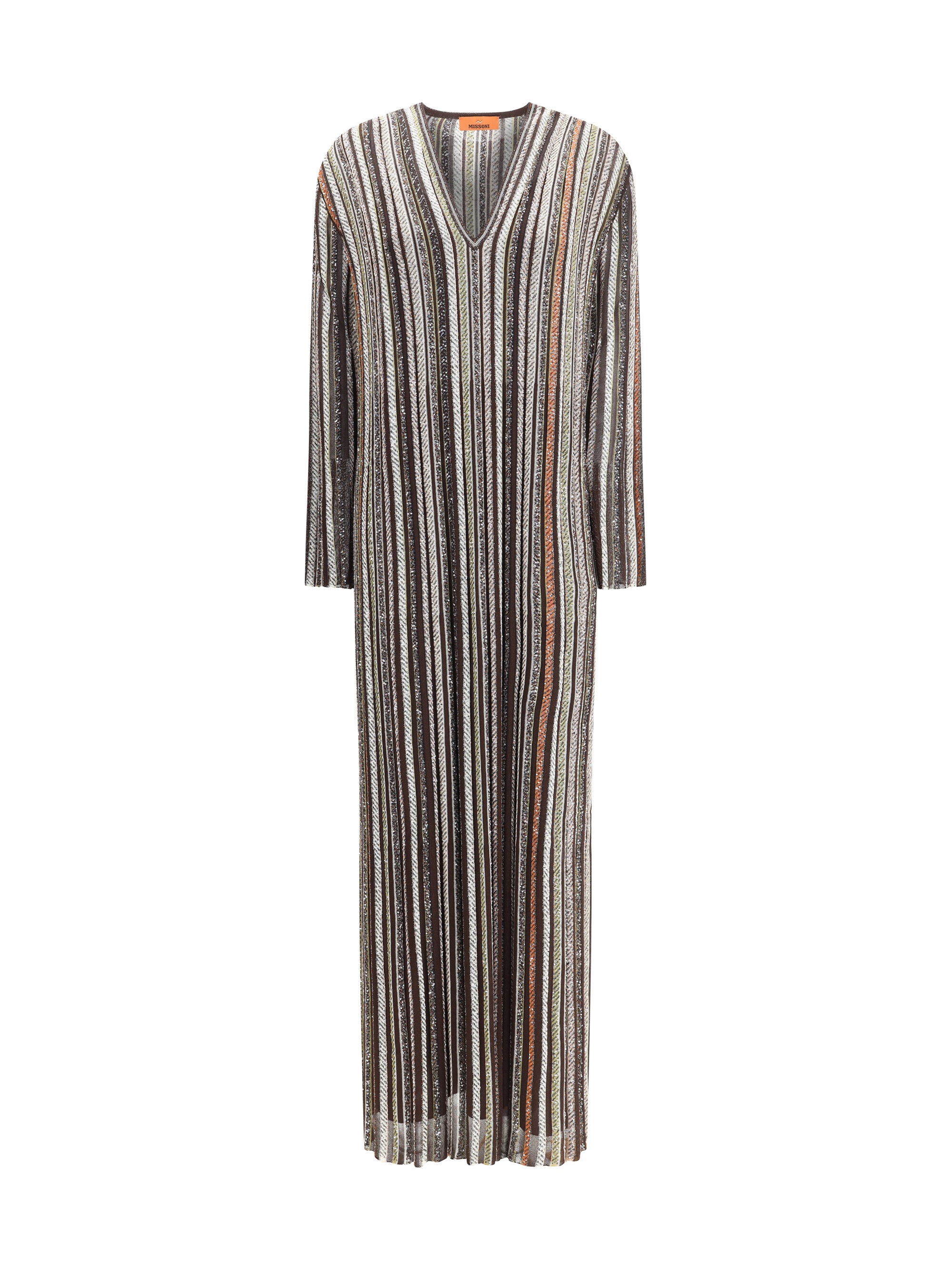 MISSONI 42 striped long dress with sequins