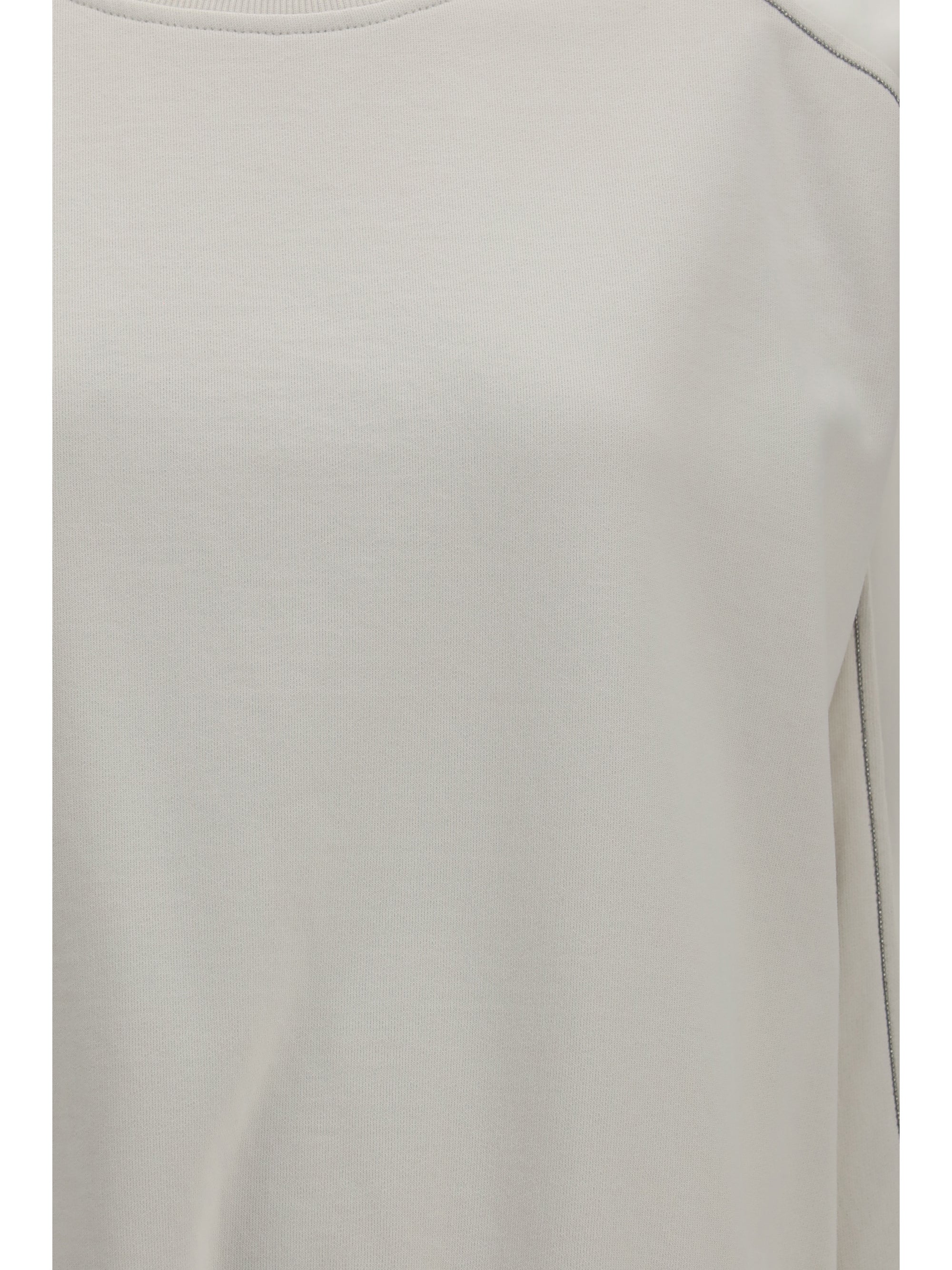 crewneck sweatshirt with organza sleeves