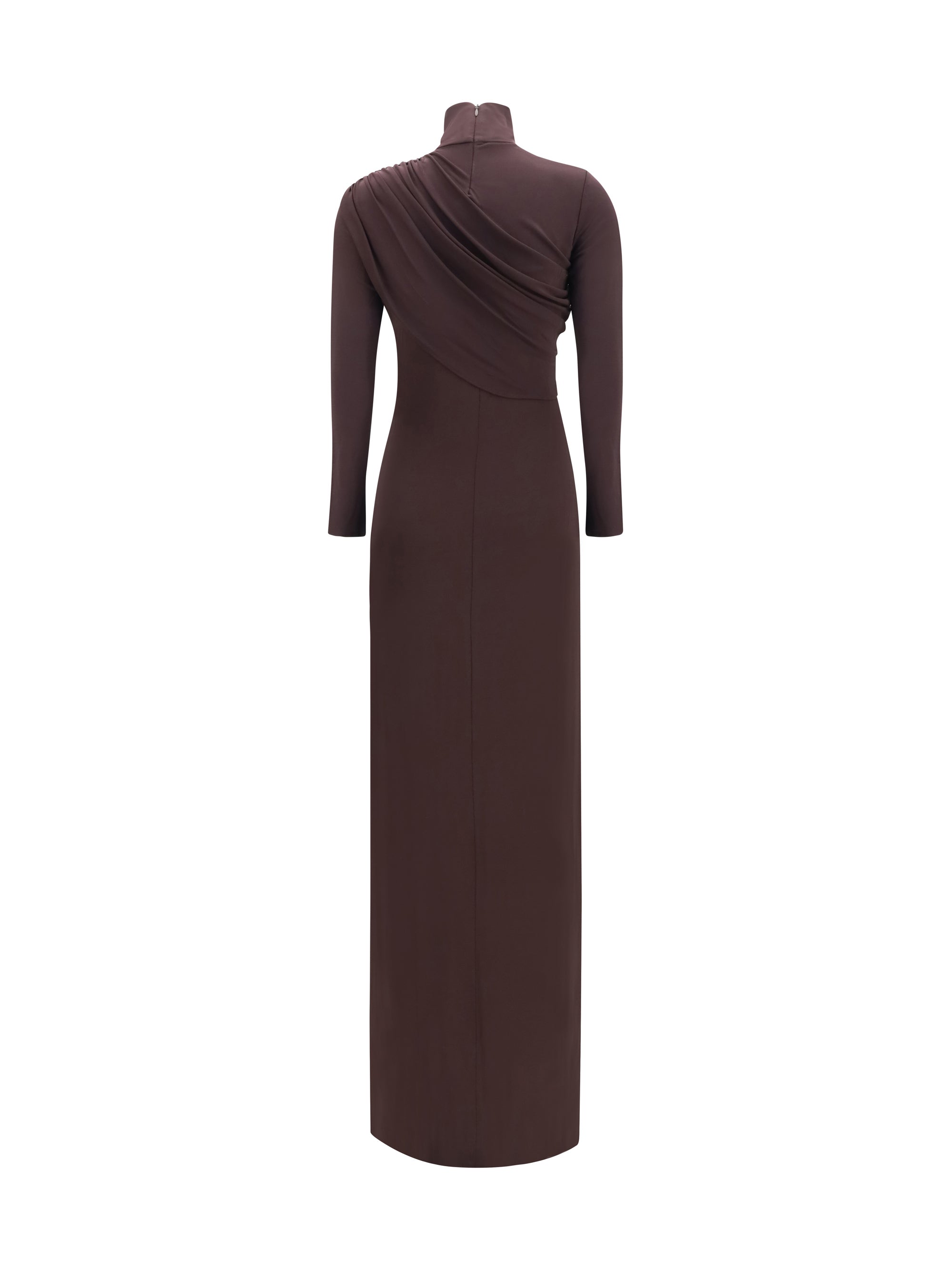 twist high neck jersey dress