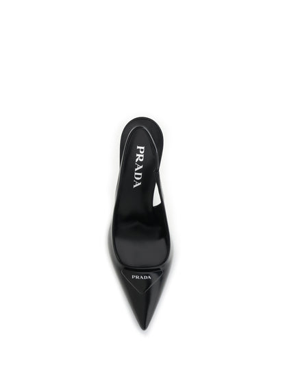 PRADA 39 leather slingback pumps