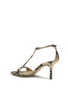 python-print leather sandals