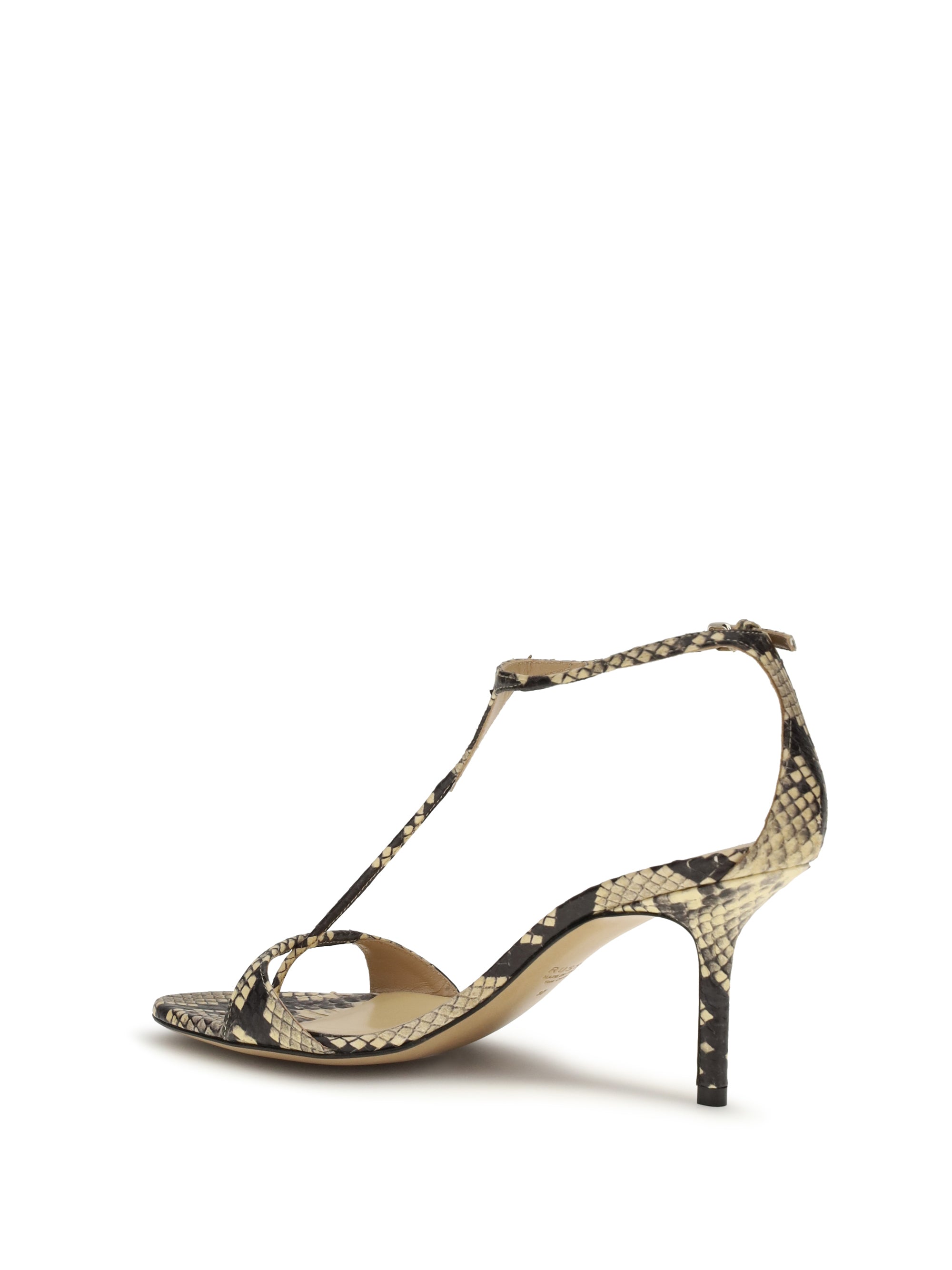 python-print leather sandals