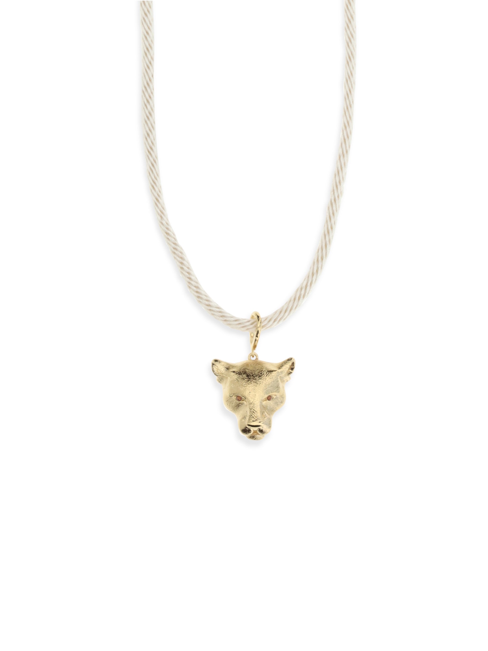 sculpture necklace with puma pendant