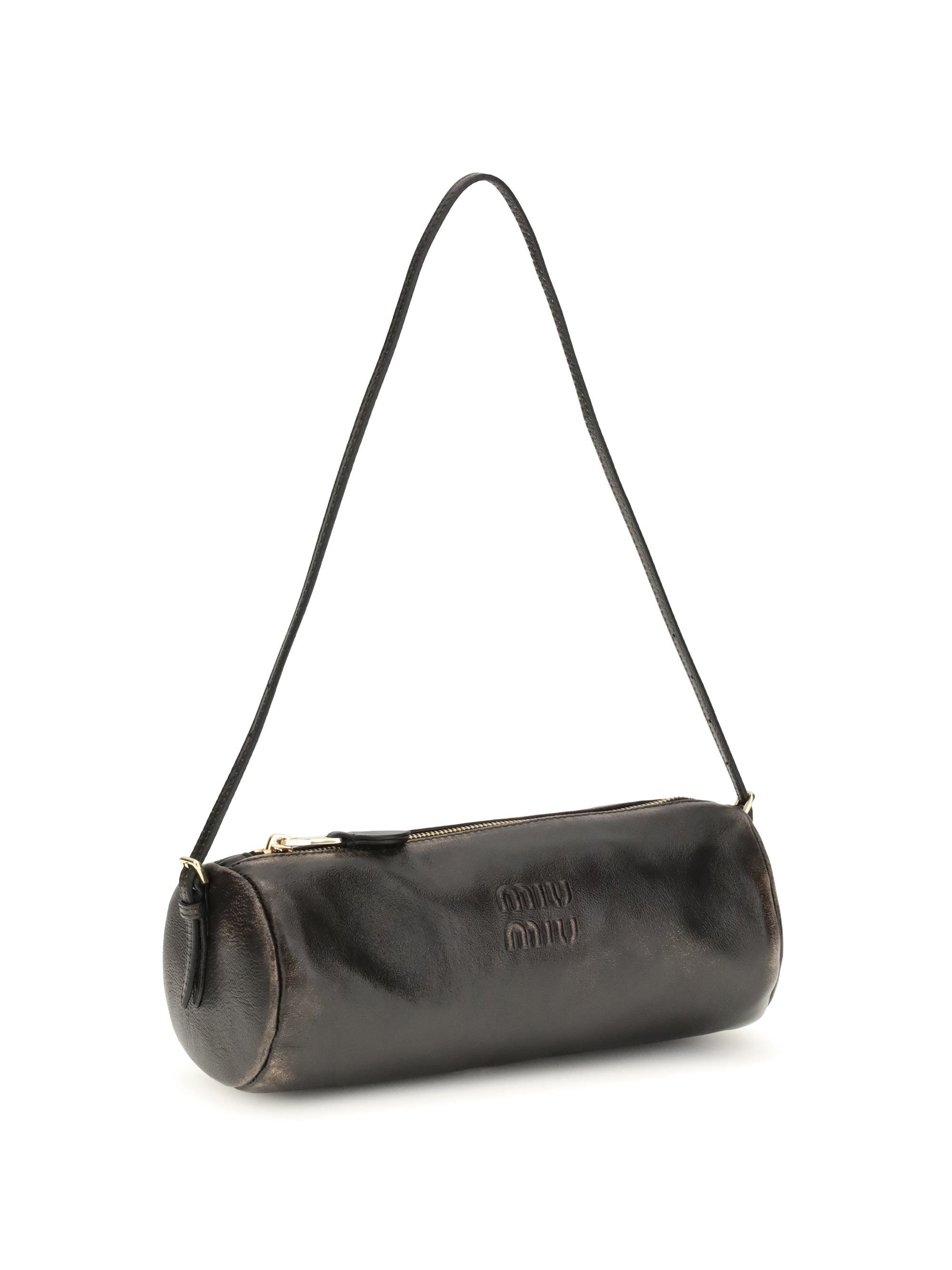 pouch crafted in aged-effect nappa leather