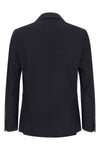 deconstructed single-breasted baron blazer in cool piqué wool