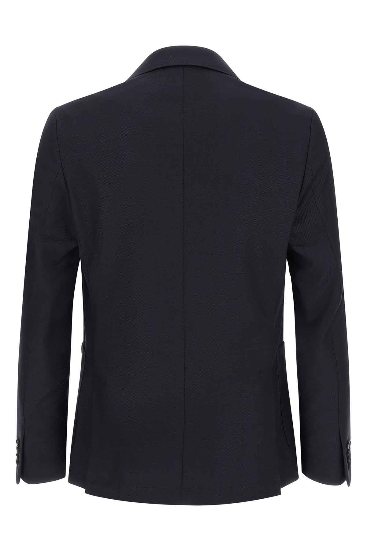 deconstructed single-breasted baron blazer in cool piqué wool