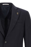 deconstructed single-breasted baron blazer in cool piqué wool