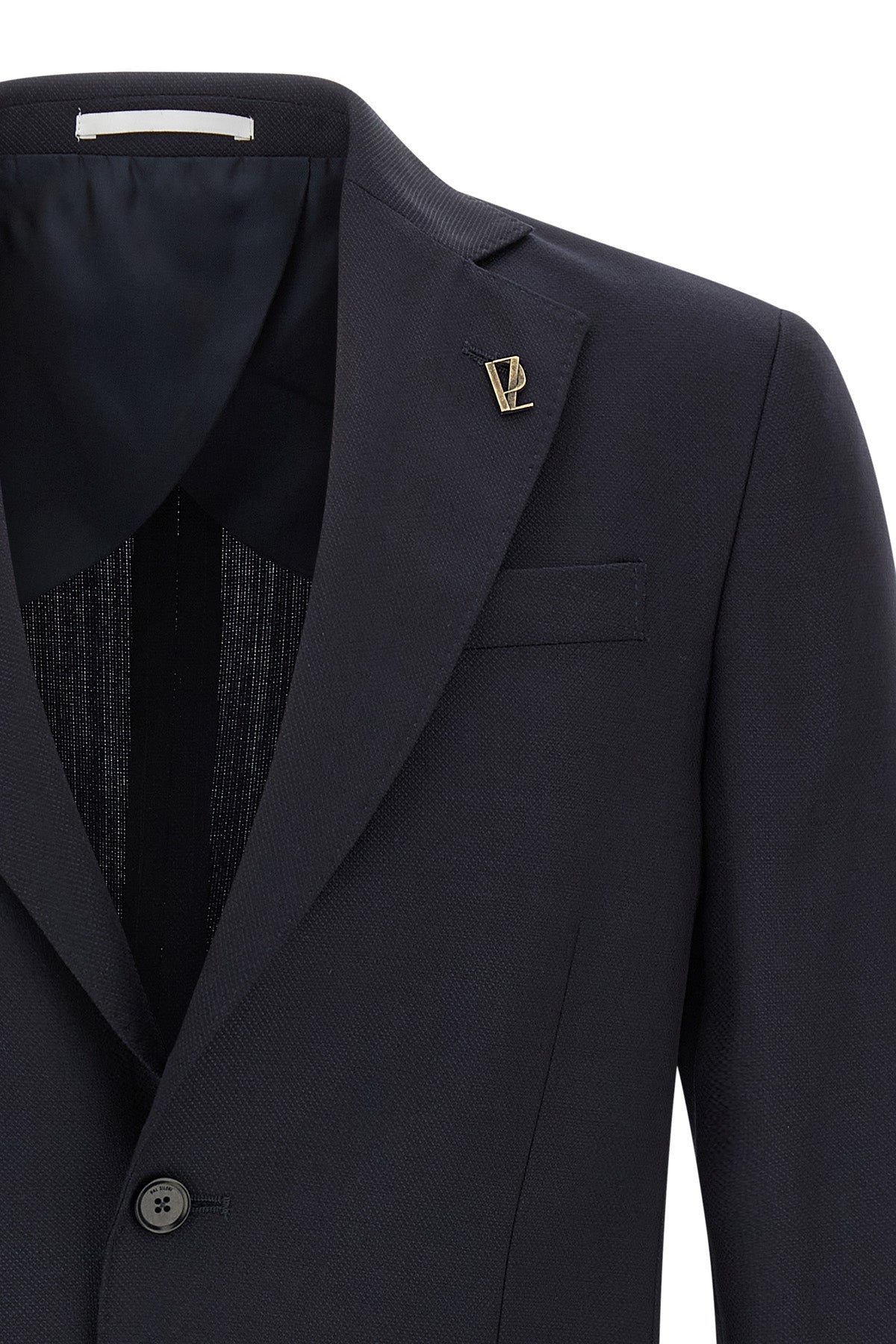 deconstructed single-breasted baron blazer in cool piqué wool