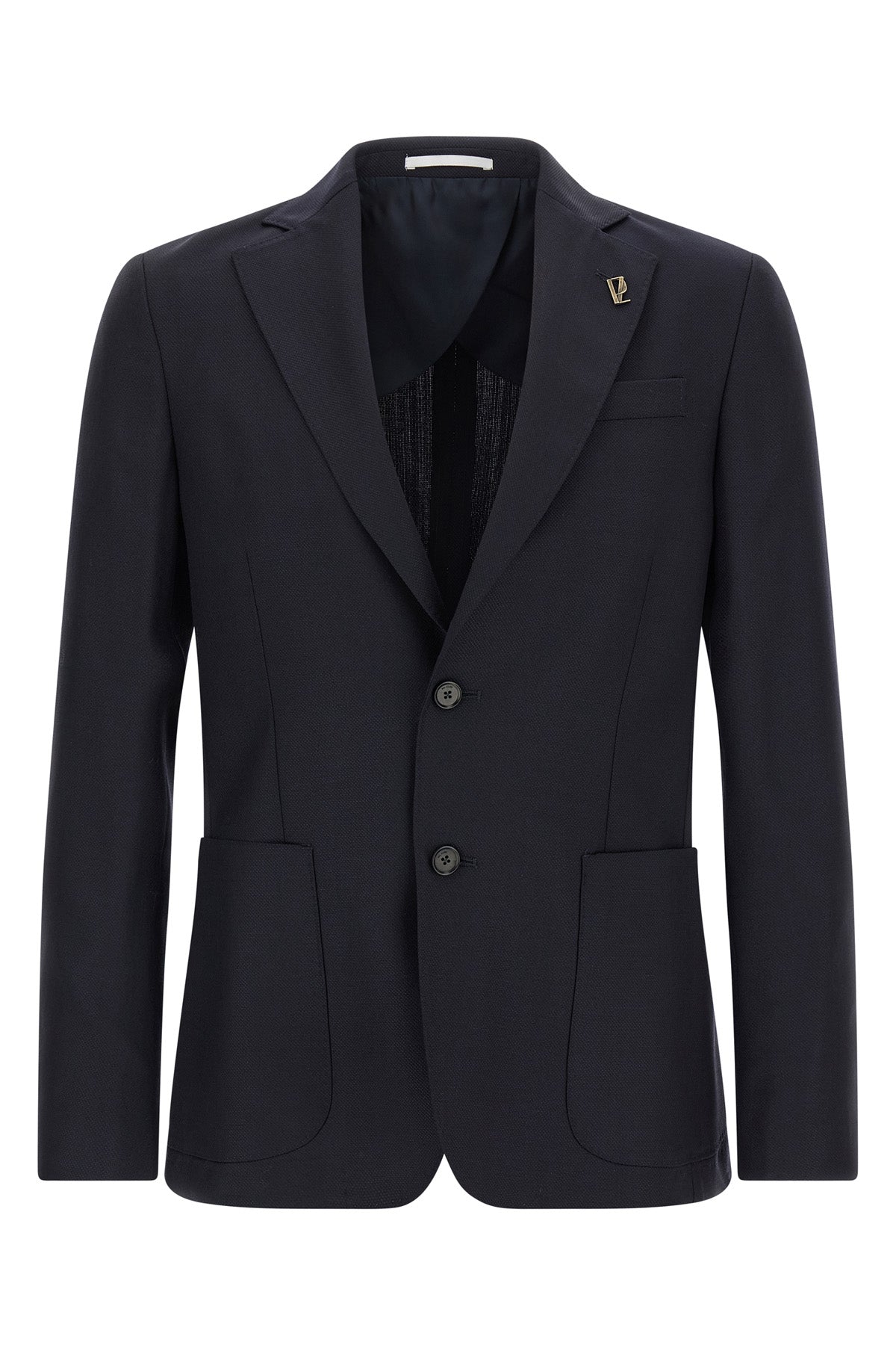 deconstructed single-breasted baron blazer in cool piqué wool