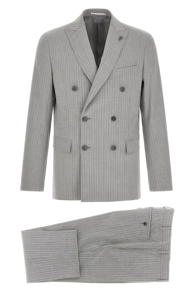 lord pinstripe patterned wool blend suit