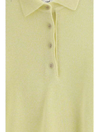 ALLUDE M short-sleeve polo neck sweater 