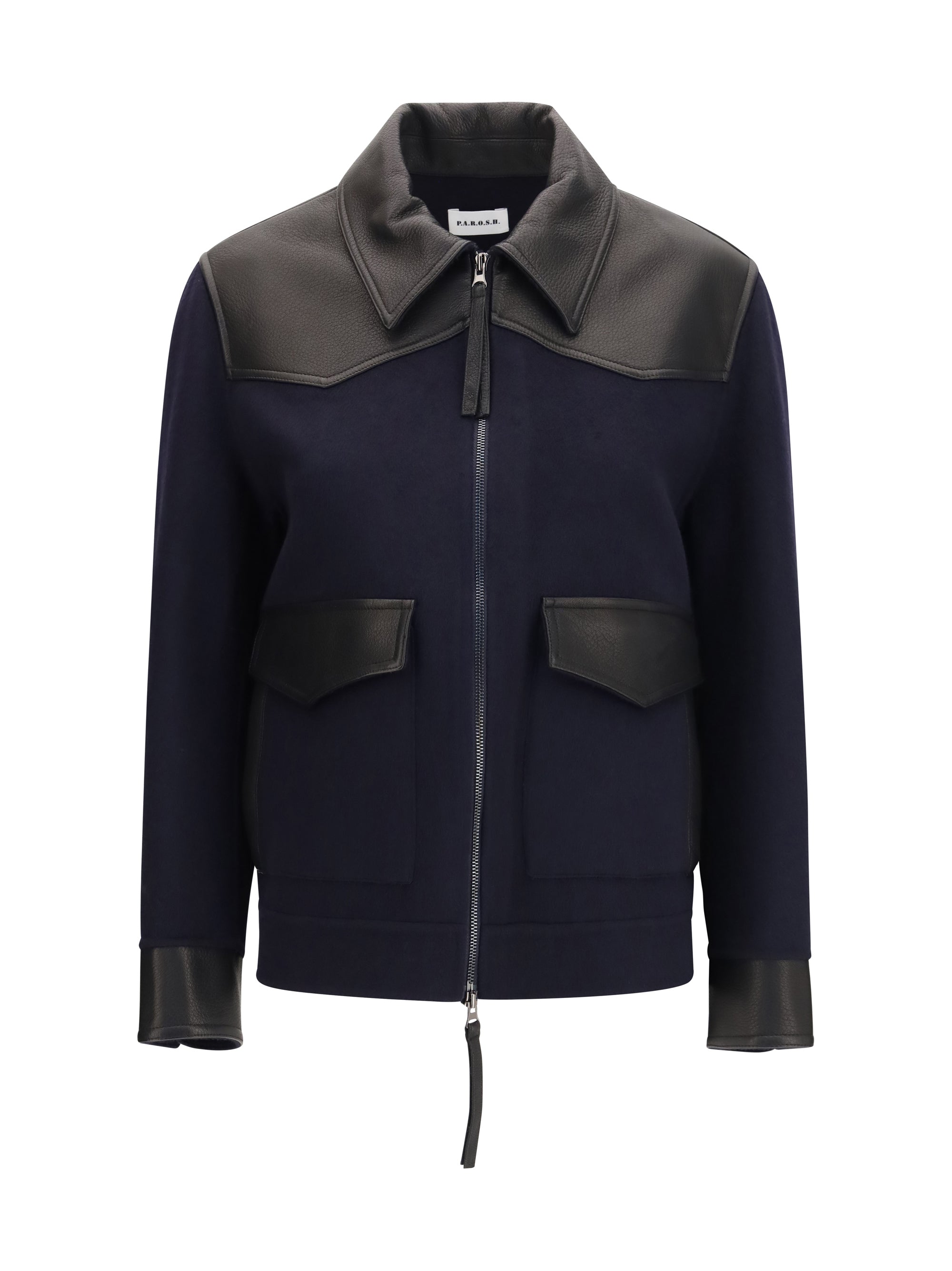leather trimmed jacket