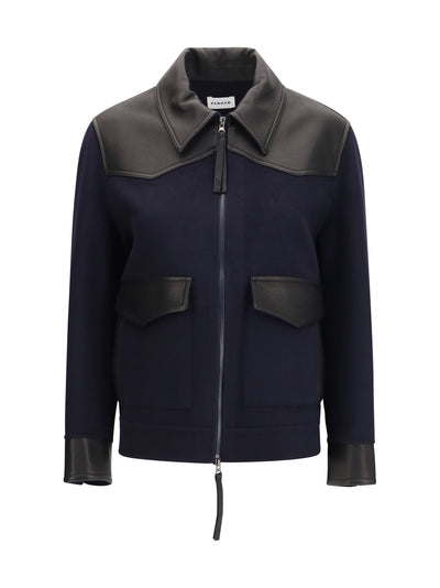 leather trimmed jacket