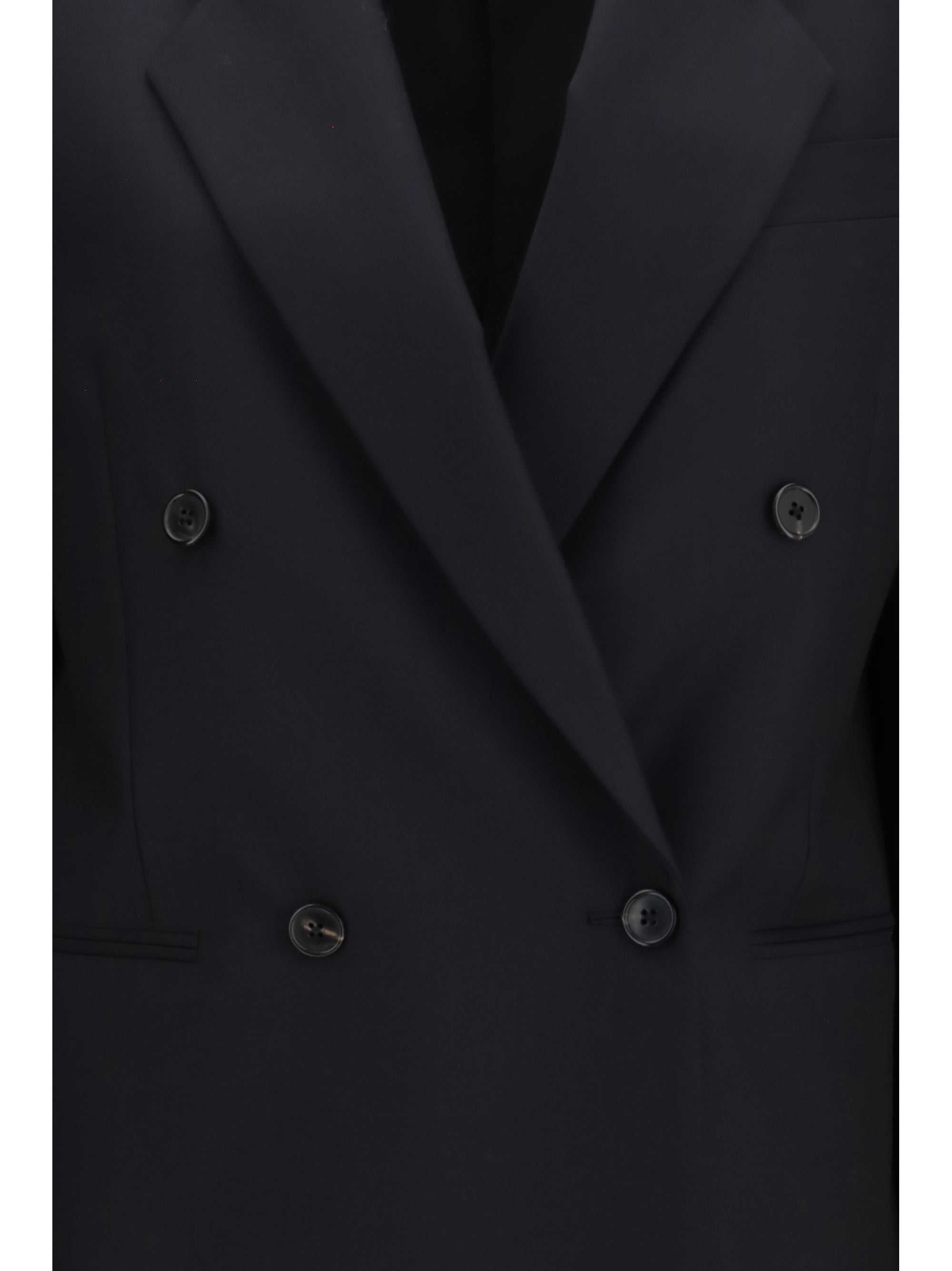 isani double-breasted virgin wool blazer