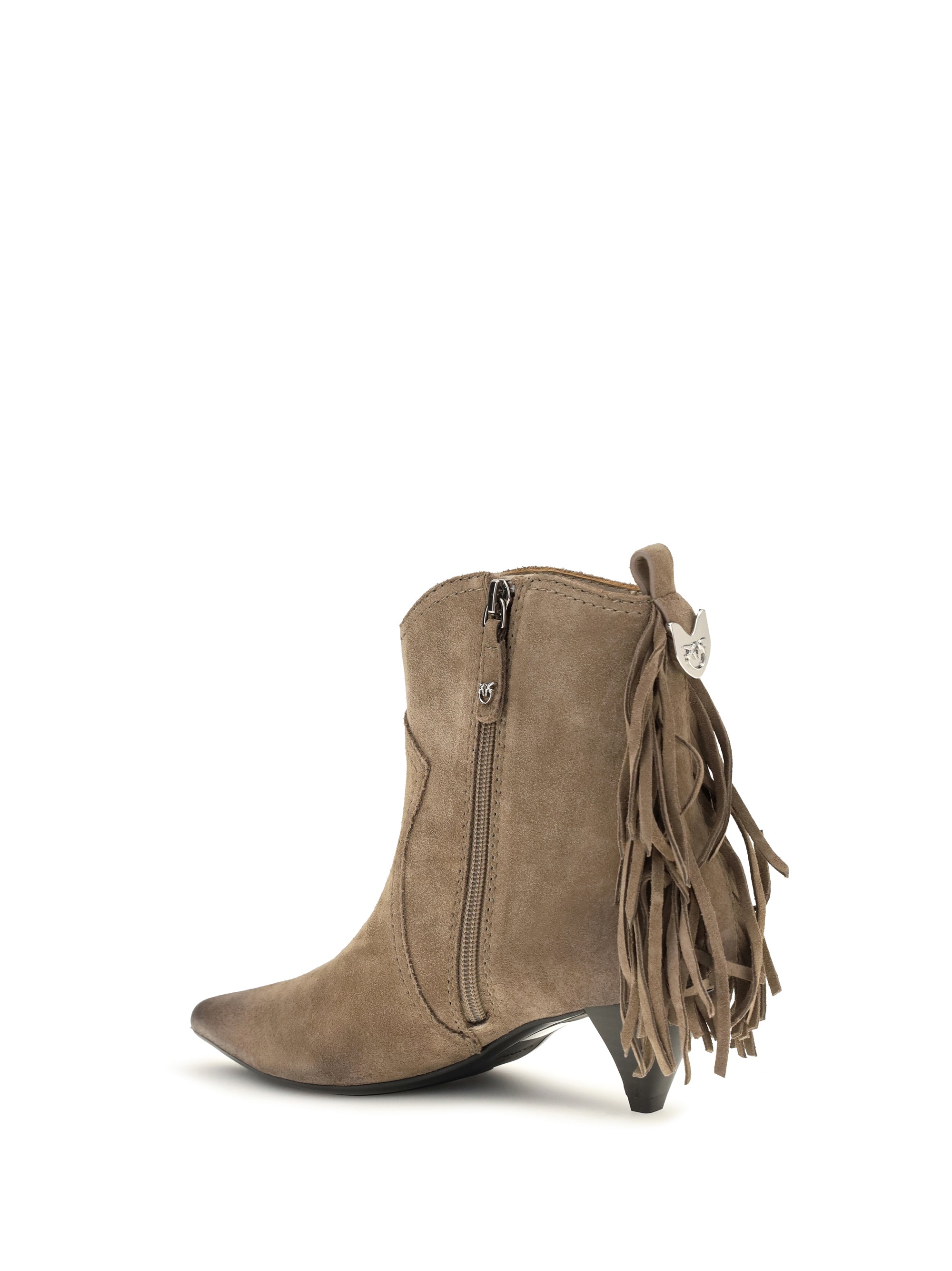 suede leather didi ankle boots with fringes