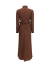 polka dot silk crêpe de chine midi dress with bow
