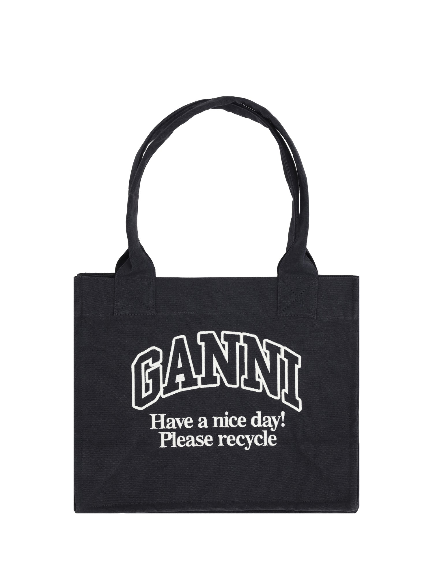 GANNI OS cotton tote bag