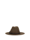 felt fedora hat with leather band and monile