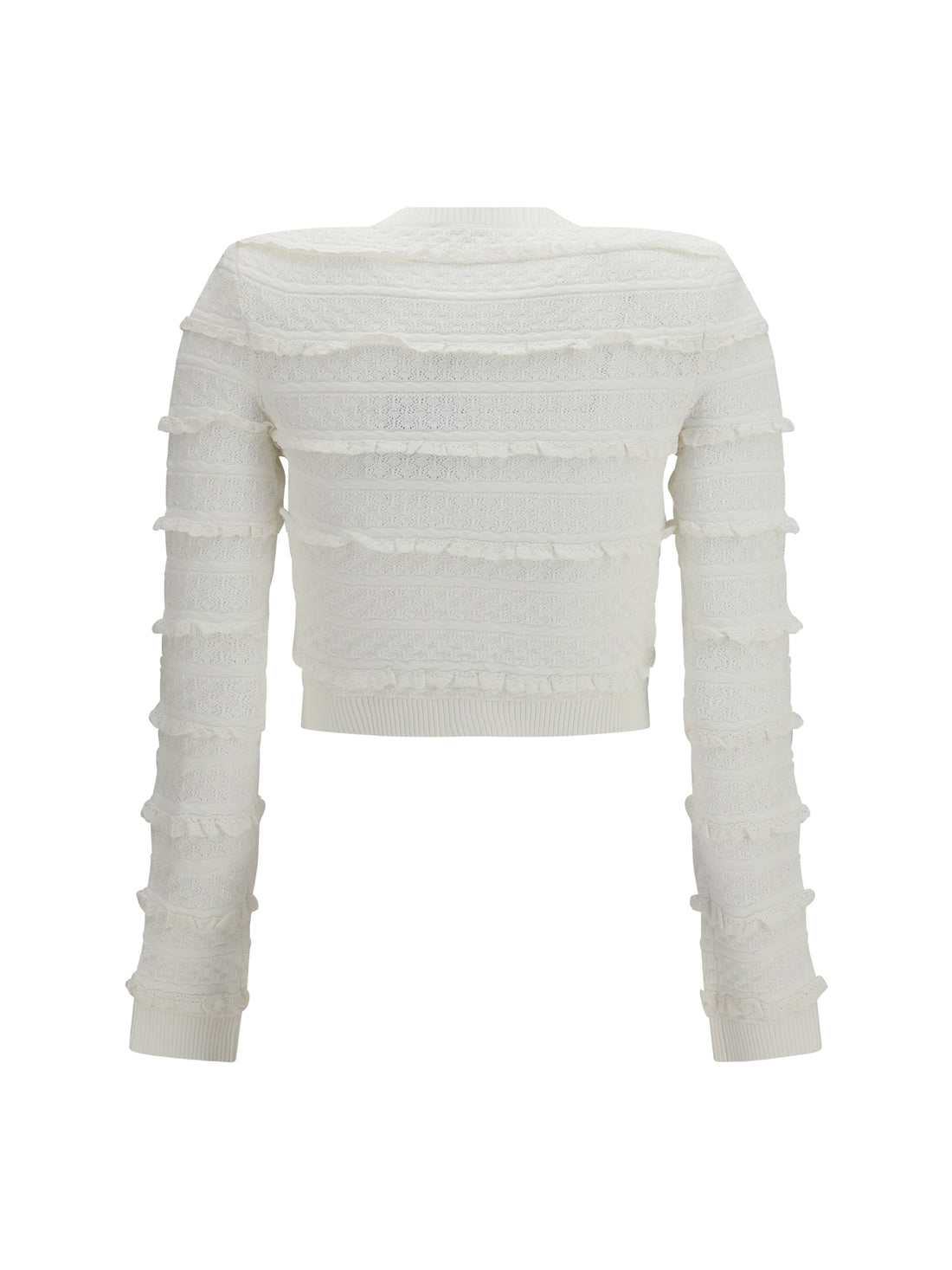 SELF-PORTRAIT M pointelle knit cardigan with diamanté detailing