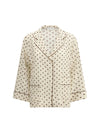 polka-dot silk shirt