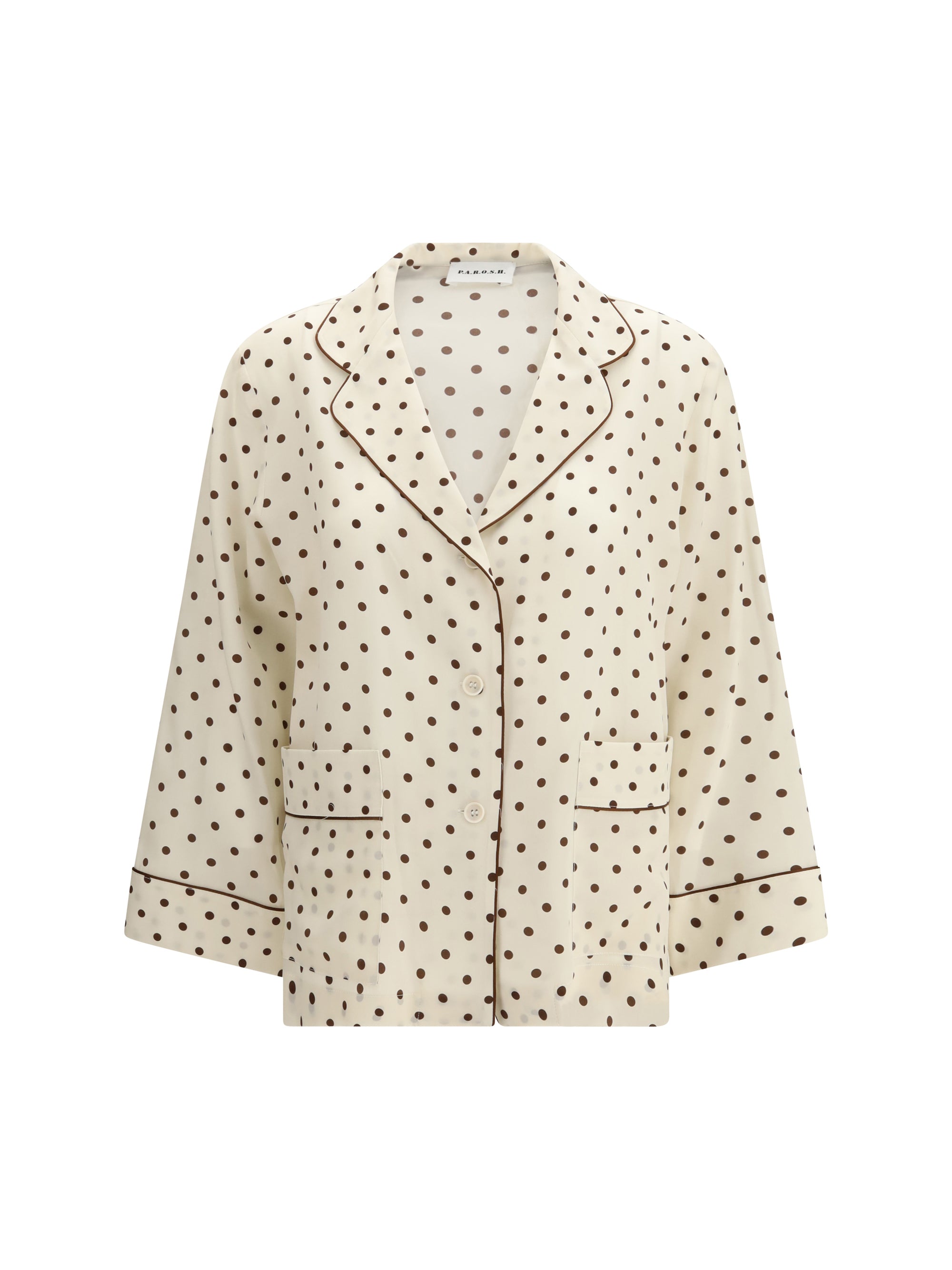 polka-dot silk shirt