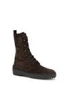 winter gommino suede leather lace-up ankle boots