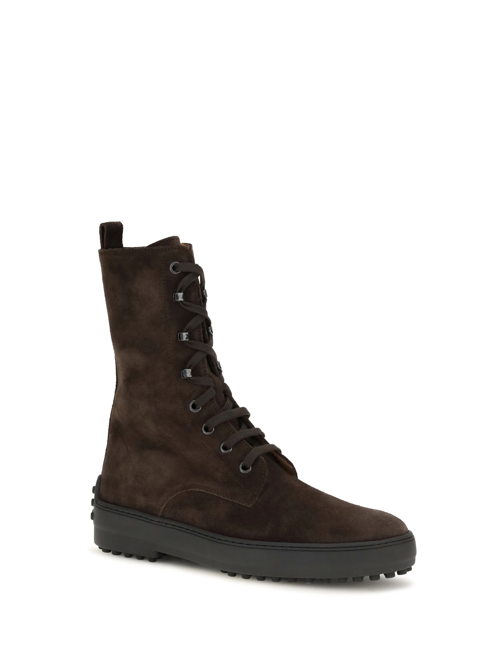 winter gommino suede leather lace-up ankle boots